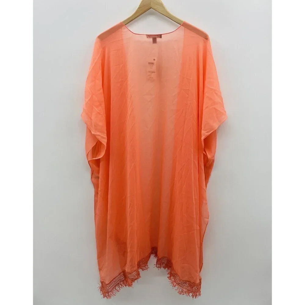 INC International Concepts Womens One Size‎ Easy Solid Fringe Topper Shawl 832